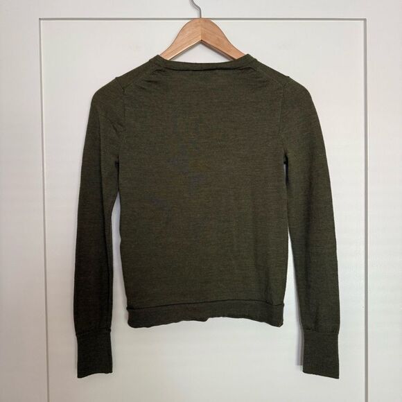 J Crew Sweater Womens Sz XS Green Knit 100% Merino Wool Minimalist Preppy - Picture 5 of 11
